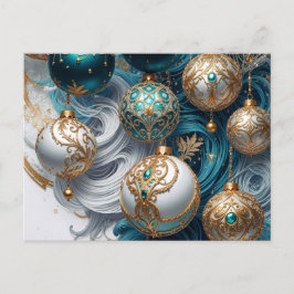 Cartão Postal Weihnachtskarte Postkarte mit luxuriösen Ornamente
