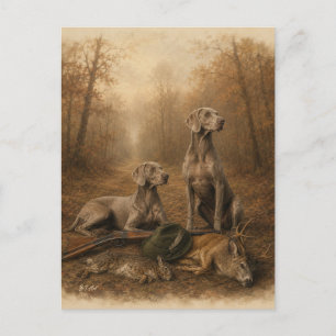 Cartão Postal Weimaraner – Caçador Fantasma Prateado