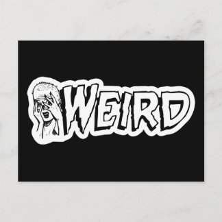 Cartão Postal WEIRD - Rapariga do Monstro Retro Preta e Branca