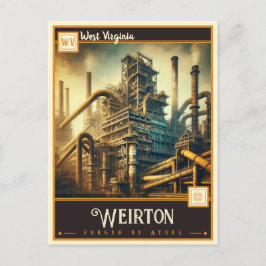 Cartão Postal Weirton, Virgínia Ocidental | Vintage