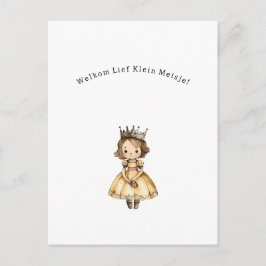 Cartão Postal Welkom Lief Klein Meisje Nieuwe Baby Kaart