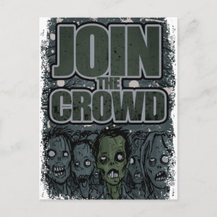 Cartão Postal Wellcoda Zombie Monster Crowd Morto Assustador