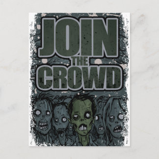 Cartão Postal Wellcoda Zombie Monster Crowd Morto Assustador