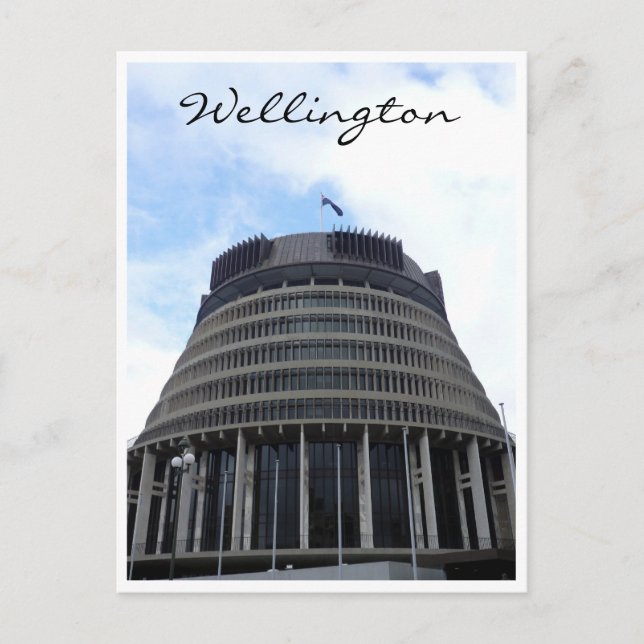 Cartão Postal wellington beehive nz (Frente)