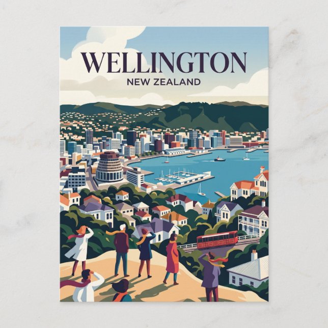 Cartão Postal Wellington Nova Zelândia (Frente)