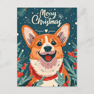 Cartão Postal Welsh Corgi Christmas