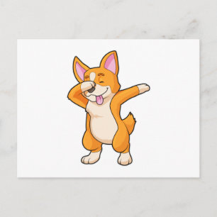 Cartão Postal Welsh Corgi no Hip Hop Dança Dab