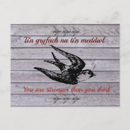 Cartão Postal Welsh dizendo encorajamento