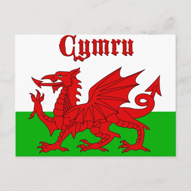 Cartão Postal Welsh Flag Cymru (Frente)