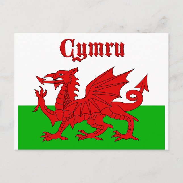Cartão Postal Welsh Flag Cymru (Frente)