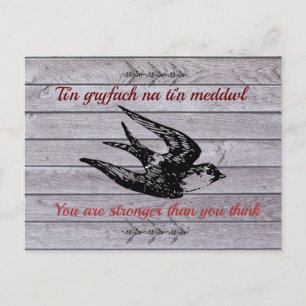 Cartão Postal Welsh Saying of Encouragement
