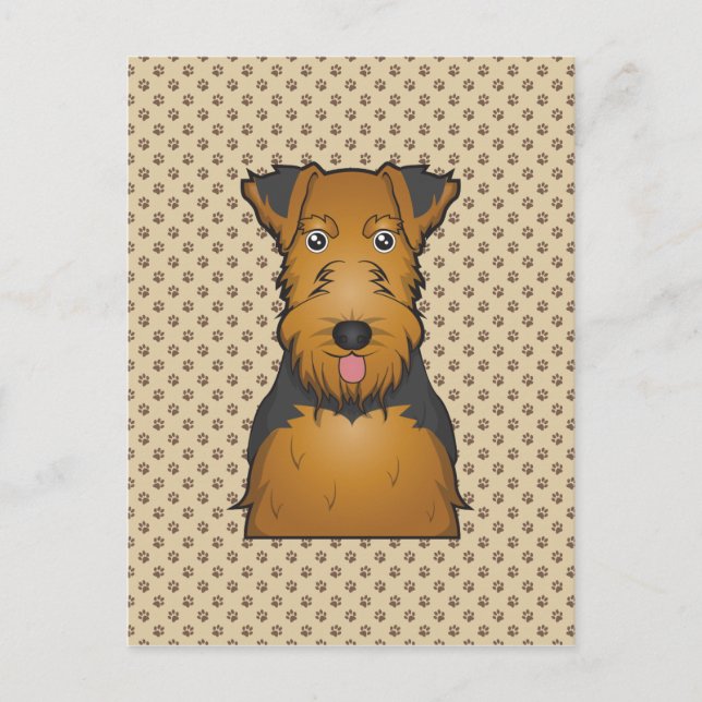 Cartão Postal Welsh Terrier Cartoon (Frente)