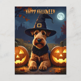 Cartão Postal Welsh Terrier Halloween