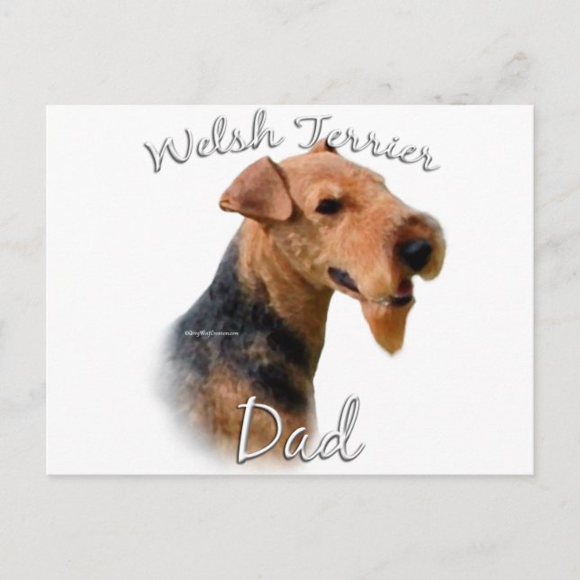 Cartão Postal Welsh Terrier Pai 2 (Frente)