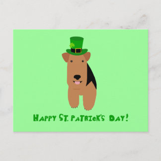 Cartão Postal Welsh Terrier Rua. Cartão-postal do Dia de Patrick