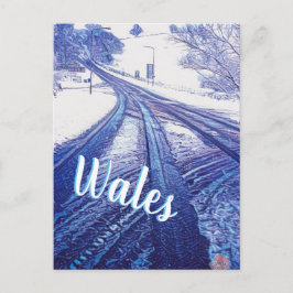 Cartão Postal Welsh Winter Road