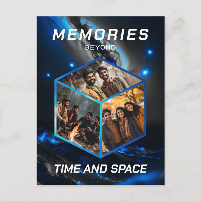 Cartão Postal Weltraum 3D Foto Würfel Bilder Kollage (Frente)