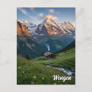 Cartão Postal Wengen Suiça