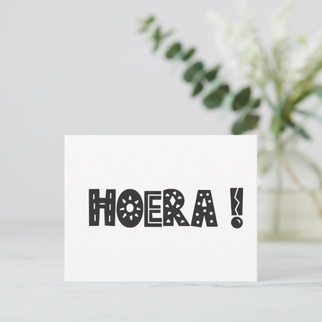 Cartão Postal Wenskaart (10,8 x 14,2 cm) - Hoera (Em pé/Frente)