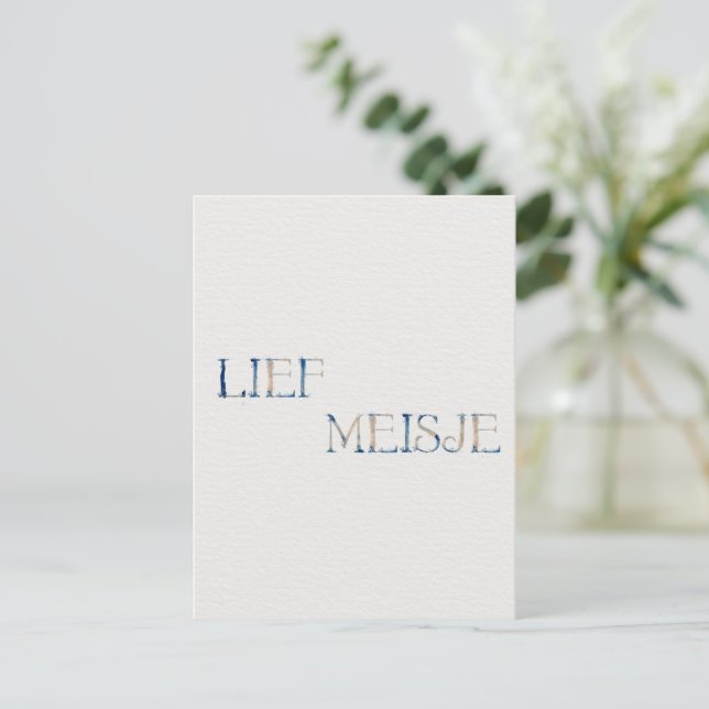 Cartão Postal Wenskaart (10,8 x 14,2 cm) - Lief Meisje (Em pé/Frente)