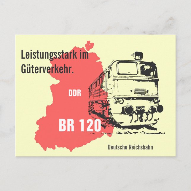 Cartão Postal Werbedesign Deutsche Reichsbahn. Baureihe 120. (Frente)