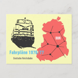 Cartão Postal Werbedesign für Fahrplanauskunft Reichsbahn DDR