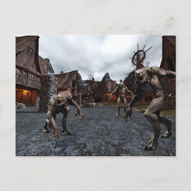 Cartão Postal Werewolf Pack na cidade (Frente)