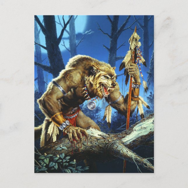 Cartão Postal Werewolf Shaman Da Floresta (Frente)