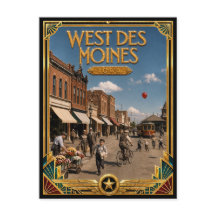 West Des Moines Iowa Arte Deco Vintage Idade Doura