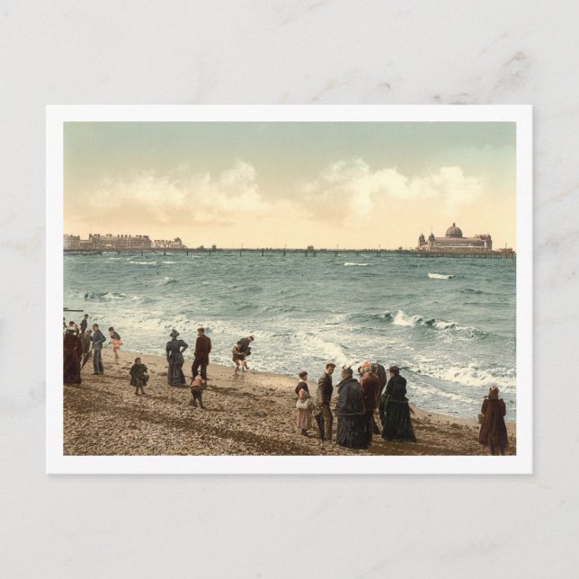 Cartão Postal West End Pier I, Morecambe, Lancashire, Inglaterra (Frente)