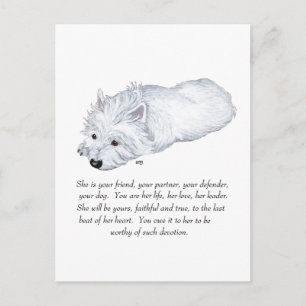 Cartão Postal West Highland White Terrier Keepsaname