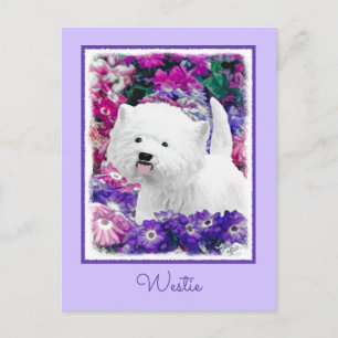 Cartão Postal West Highland White Terrier Pintando Arte Canina