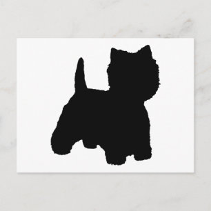 Cartão Postal West Highland White Terrier Silhouette