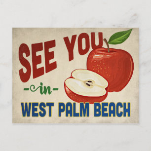 Cartão Postal West Palm Beach Florida Apple - Viagens vintage