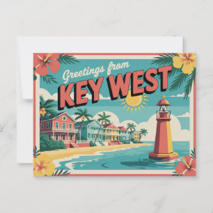 Cartão postal West Vintage Key   Saudações de