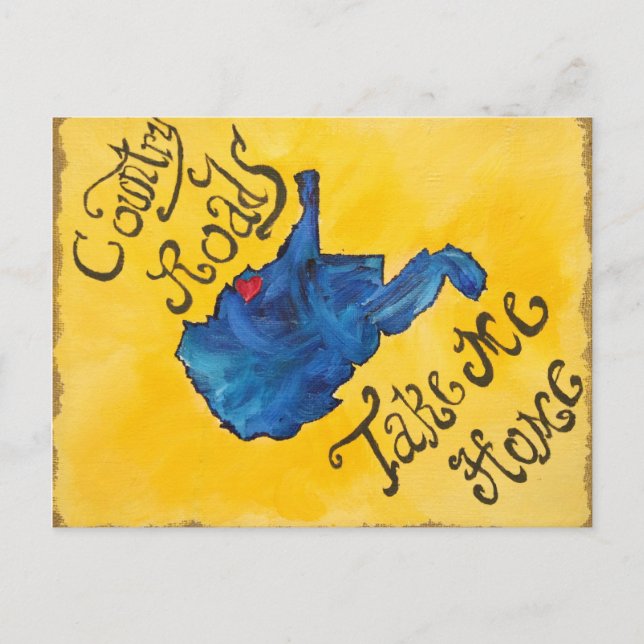 Cartão Postal West Virginia Tem Meu Coração (Frente)