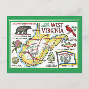 Cartão postal West Virginia Vintage