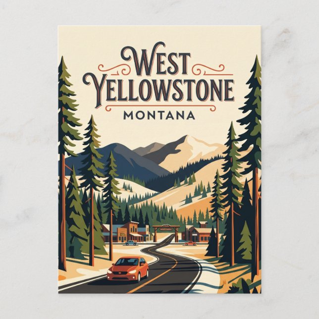 Cartão Postal West Yellowstone EUA (Frente)