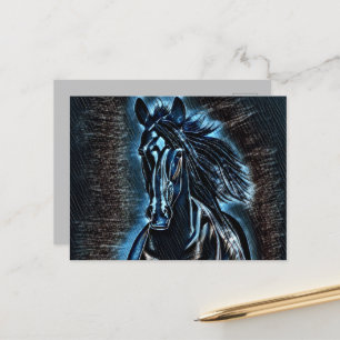 Cartão Postal Western Beaud Wild Mustang Blue Tones