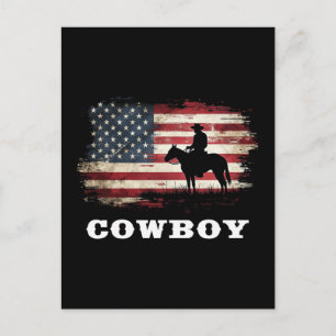 Cartão Postal Western Country Men Rodeo Southern Retro Cowboy