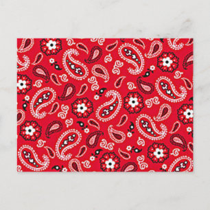 Cartão Postal Western Red Paisley
