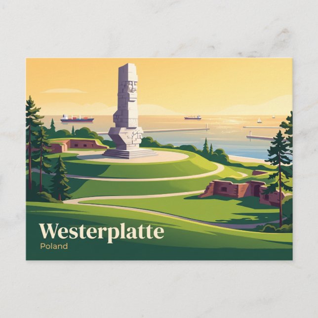 Cartão Postal Westerplatte Polônia (Frente)