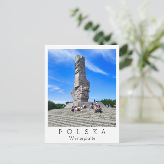 Cartão Postal Westerplatte, Polska / Polônia (Em pé/Frente)