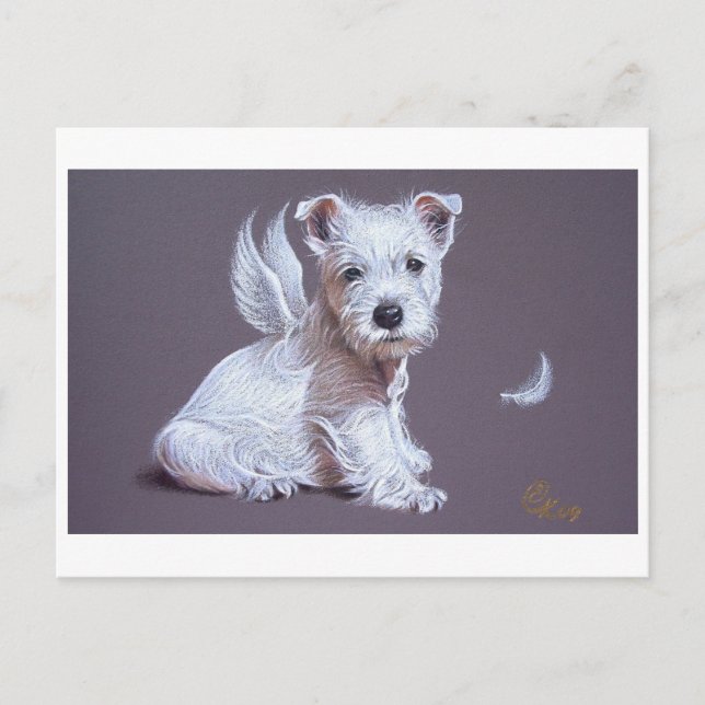 Cartão Postal Westie Angel (Frente)
