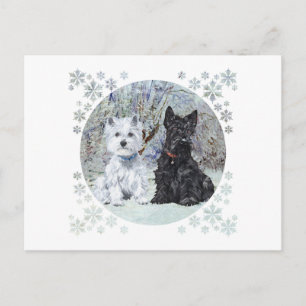 Cartão Postal Westie e Scottie em Paisagem Nevada