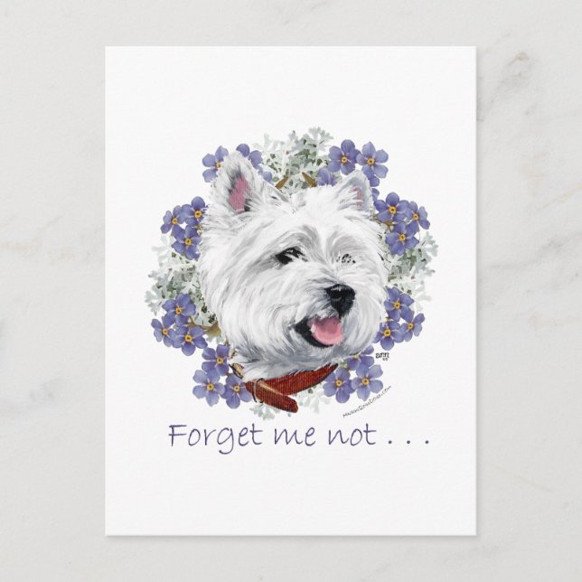 Cartão Postal Westie Não Me Esqueças (Frente)