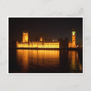 Cartão Postal westmister abbey da noite london uk