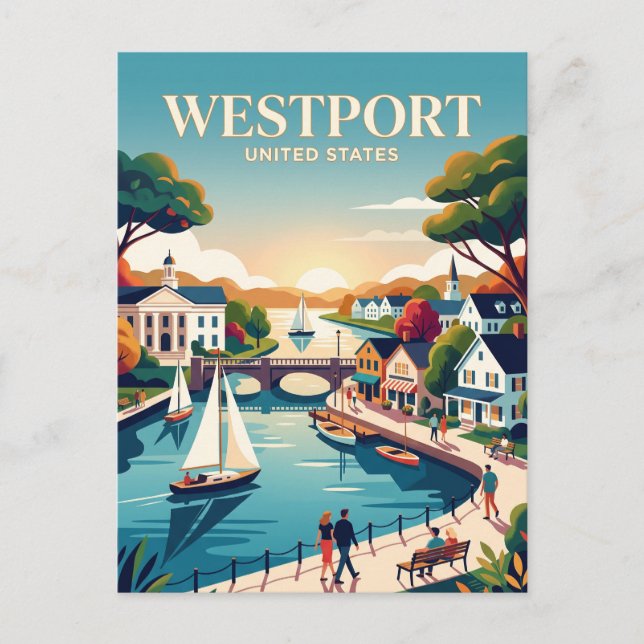 Cartão Postal Westport Connecticut (Frente)