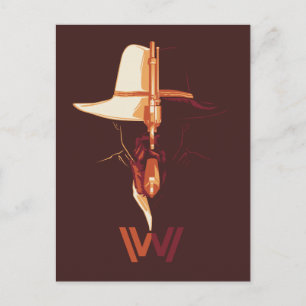 Cartão Postal Westworld Gráfico de separação de chapéu preto b