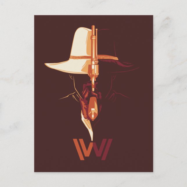 Cartão Postal Westworld | Gráfico de separação de chapéu preto b (Frente)
